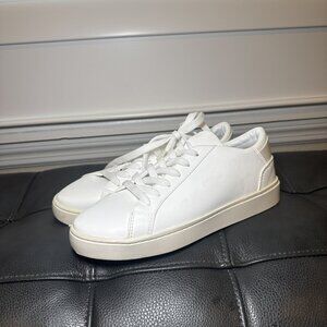 Thousand Fell Lace Up Vegan Leather Sneakers, Women's 7.5 (White/White)